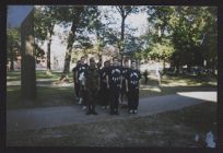 Photograph of Air Force ROTC cadets in formation at physical training